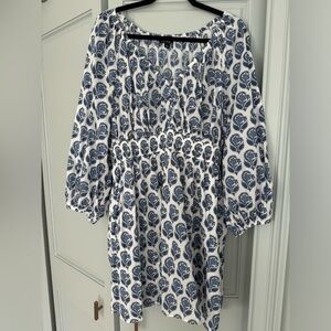 J. Crew Blue and White floral mini dress, Size L